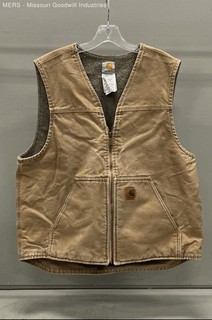 Carhartt Men's V26 Camel Brown Sandstone Sherpa Lined Workwear Vest Sz Large