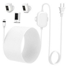 Power Adapter for Ring Outdoor Cam Plus/Ring Spotlight Cam 25ft/7.5m White