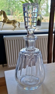Vintage Baccarat Kristall Karaffe mit Stopfen Frankreich Thomas Hine Cognac