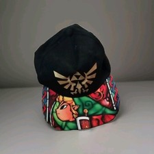 Nintendo Zelda Link And Logo Hat Youth Size OSFM Black Green. OF