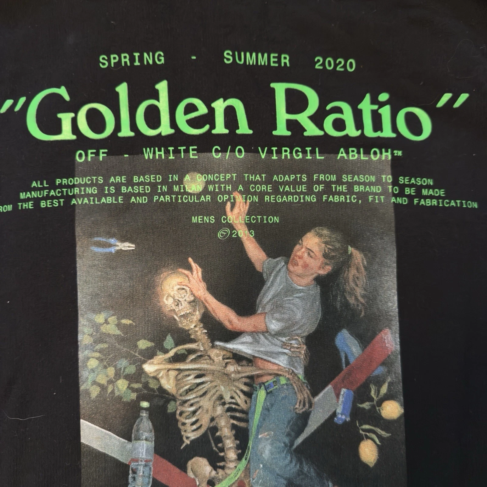 OFF WHITE Felpa Off White 20s Grafica Rapporto Dorato