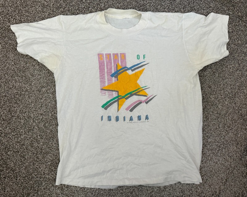 STAR of INDIANA - RARE T-shirt - Vintage 1980s - XL
