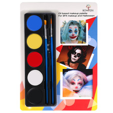 Halloween Makeup Palette 5 Colors Face Body Paint Oil Based with Brush for Zombi
