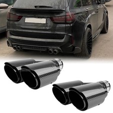 For X5 G05 X6 G06 X7 G07 40i Dual 2.5 To 4 Exhaust Tips Muffler Carbon Fiber