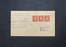 Vintage 1937 RMS Queen Mary High Seas Mail Envelope - KGVI Stamps