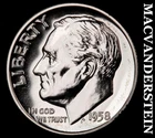1958 Silver Roosevelt Dime - Choice Gem Proof  Lustrous  No Reserve  #i6034