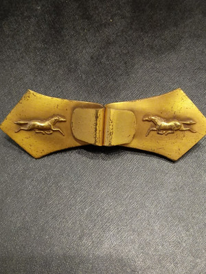 Rare 1930's Natty Creations Copper Running Horses Scarf Holder Brooch