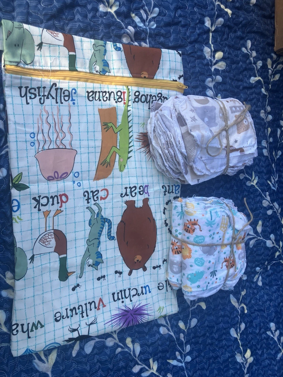 Wet Bag And Cloth Wipes/ baby shower gift / cloth diapering accessories