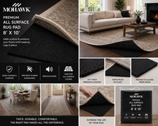 Tapis mohawk Premium toutes surfaces coussin en feutre antidérapant 8x10 NEUF boîte ouverte