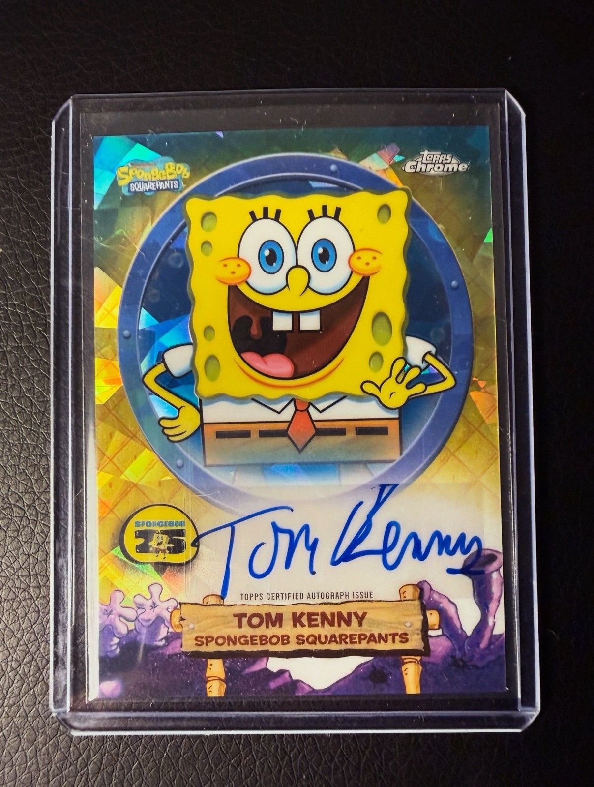 2025 Topps Chrome SpongeBob Sapphire Tom Kenny as Auto #SA-SB