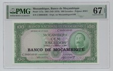 Momambique, 1961(ND 1976), 100 Escudos – PMG 67     Shipping  fee combined
