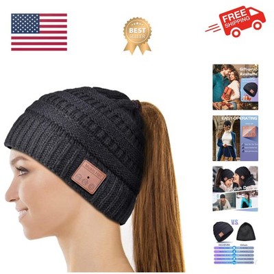 Womens Gifts for Christmas Stocking Stuffer Bluetooth Beanie Women: Ponytail ...