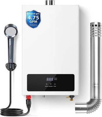 Tankless Water Heater Natural Gas, Up to 4.75 GPM 102,000 BTU