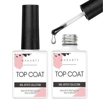 Top Coat Gel UV - No Wipe Top Coat High Gloss Finish, Long Lasting 28+, Soak-...
