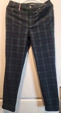 Tommy Hilfiger Pants Womens 6 Blue Plaid Flat Front Ankle Length Stretch