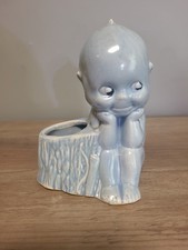 Vintage Kewpie Doll Planter Baby Blue MCM 1950s