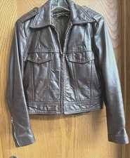Vintage 1980’s  AMF Harley Davidson 38 Women's Brown Leather Biker Jacket