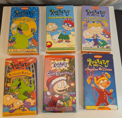 6x Rugrats VHS Lot, Nickelodeon Orange Video Cassette Tapes, Vintage Nick Toons