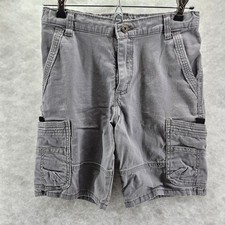 Wrangler Classic Straight Cargo Shorts Gray Youth Boys Sz 14 Regular Adjustable