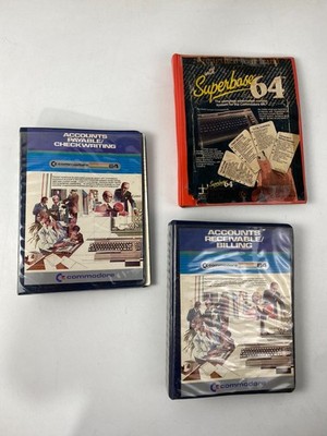 Vintage C64 Commodore 64 / 128 Accounts Receivable Billing Superbase Disk 5.25