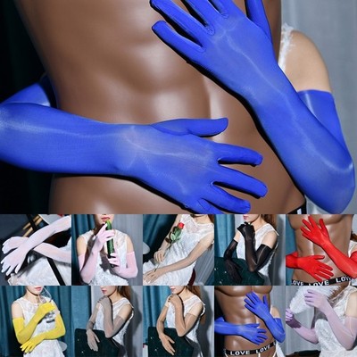 1 Paar Unisex Sheer Sexy Shiny Seamless Long Gloves Braut Nylon Handschuhe