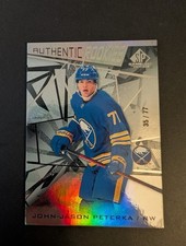 John Jason JJ Peterka 2021-22 Upper Deck SP Game Used True Rookie /77