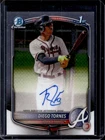 2025 Bowman Chrome Diego Tornes Auto 1st Prospect #CPA-DT Braves