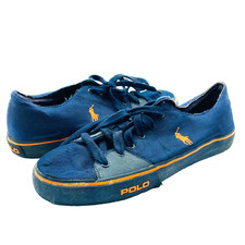 Polo Ralph Lauren Herren Sneaker Gr. 45 Canvas Navy Orange Low Top Schuhe