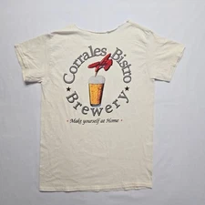 Corrales Bistro Brewery Shirt Small Graphic White Distress Vintage Style