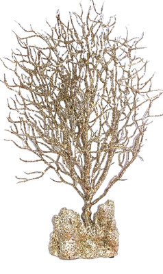 GOODWILL ''Koralle / Weihnachtsbaum / Schmuckbaum Baddekor 45 x 35 cm Goldglitter