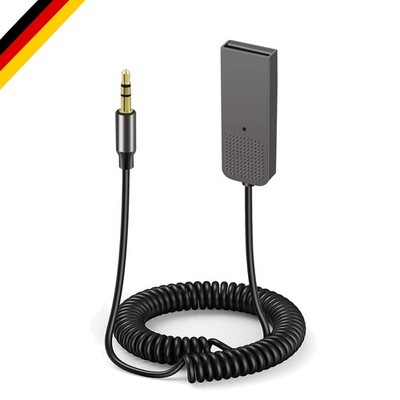 Bluetooth 5.2 AUX Adapter Zinklegierung Auto mit Mikrofon für Musik & Freispruch