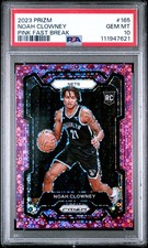 2023-24 Prizm NOAH CLOWNEY Rookie Pink Fast Break Disco /50 PSA 10 #165 Nets