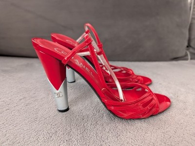 CHANEL レッド サンダル 38C CHANEL レッド サンダル 38C