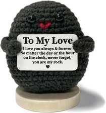I Love You Gifts for Him Her, Handmade Crochet Rock, Anniversary Christmas Weddi
