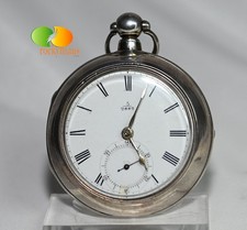 Antike Taschenuhr  Englische 925 Silber mit Übergehäuse Robert Thomson