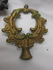 Large Antique 1920's Cast Iron Lamp Finial Polychrome paint - 3 5/8" - #6