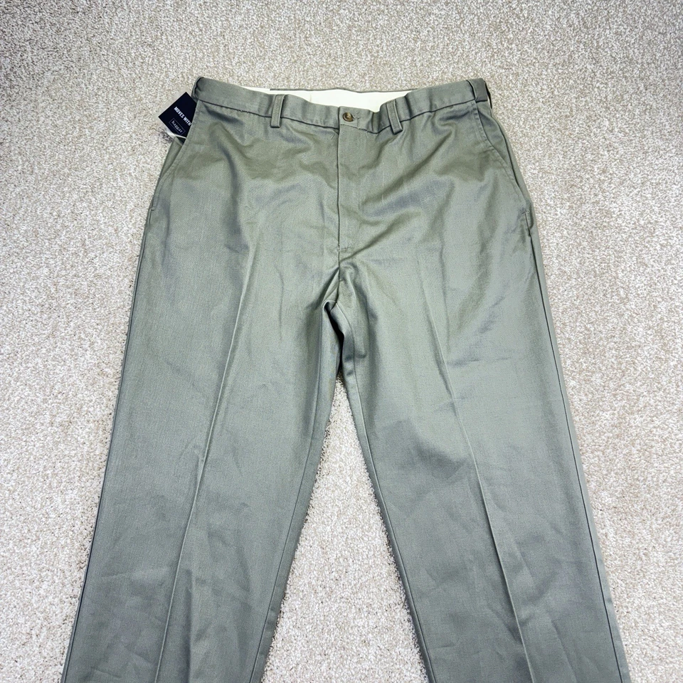 Pantalones de Colección Haggar Etiqueta Negra Calce Americano Para Hombre 38x30 Cintura Expandible Oliva Foto 2 de 4