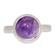 Natural Amethyst - African 925 Sterling Silver Ring Jewelry s.10 ALLR-32493