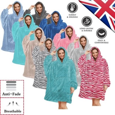 Huggie übergroßer Hoodie Vliesdecke superwarm Hoodie tragbar riesiges Geschenk UK