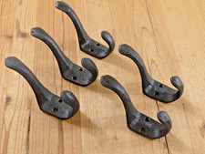 5 Vintage Style Cast Iron Wall Coat Hooks Hat Hook Hall Tree Black Towel Bath