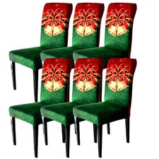 New Year Chair Covers Set of 6, Xmas Dining Chair Back Covers, New Year Chair...