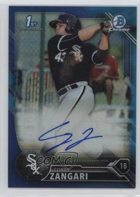 2016 Bowman Chrome Prospects Blue Refractor /150 Corey Zangari #BCAP-CZ Auto 7i2