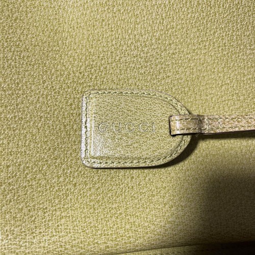 Bolso de mano Gucci para mujer amarillo verde logotipo encanto mango mediano de metal bolsillos auténticos - Imagen 10 de 24