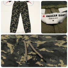 Womens American Giant Jogger Sweatpants Made In USA Digital Camo M
