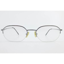 Perspectives PV 10 Gunmetal Semi-Rimless Oval Eyeglass Frames 53-19-140