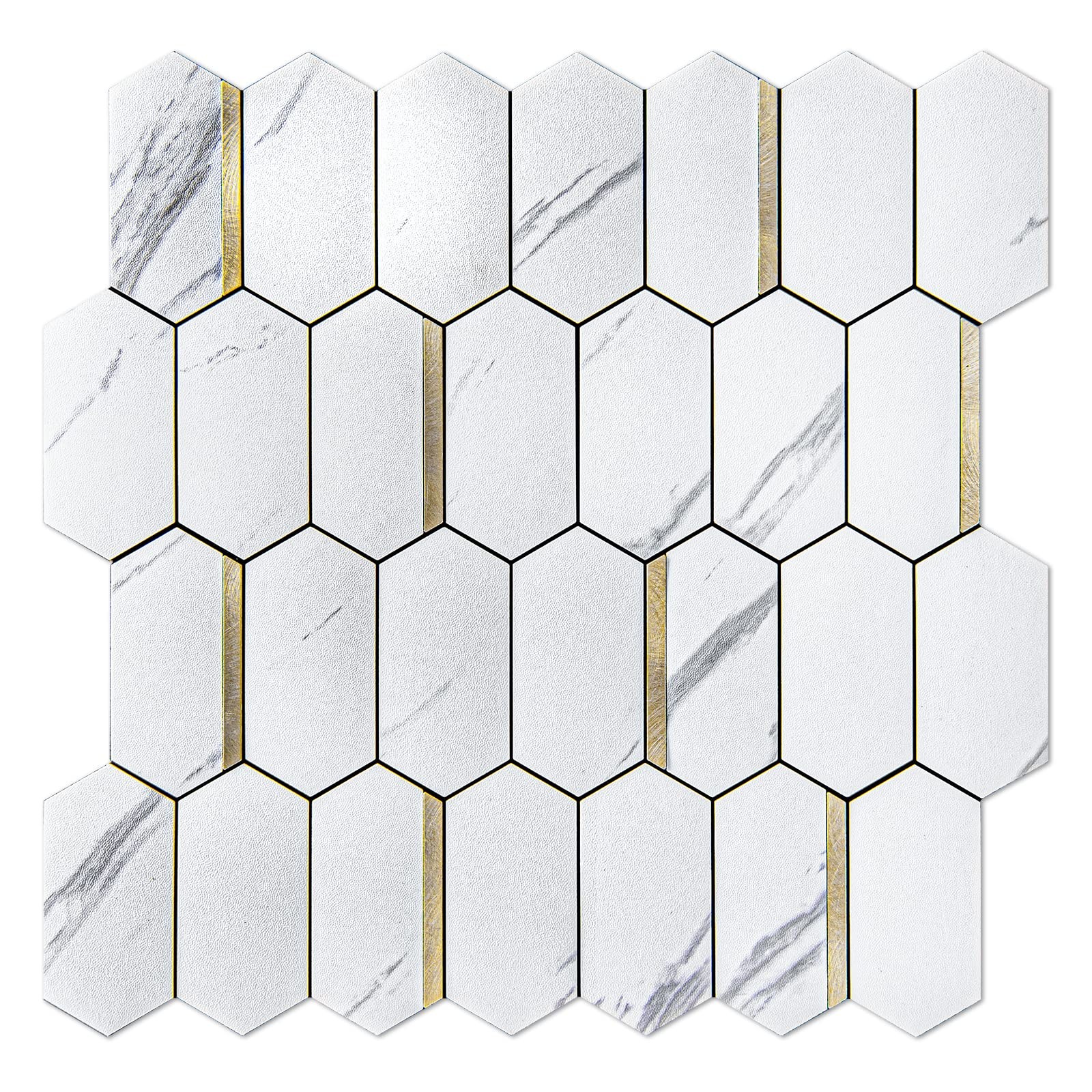 10-Sheet Hexagon Peel and Stick Backsplash for Kitchen Easy Install