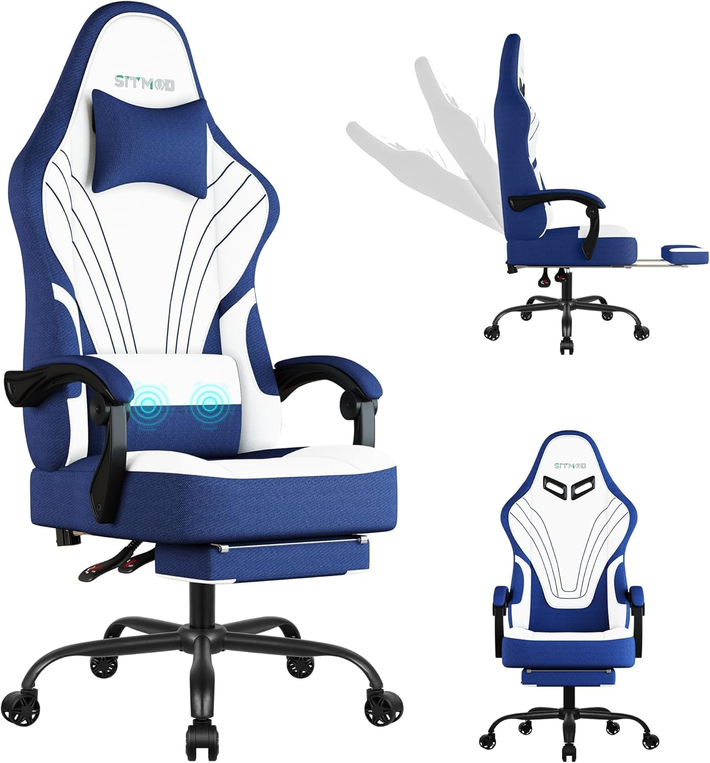 Gaming Chair, Ergonomic Computer Chair with Footrest, Big Tall PC Gamer Chair wi-image