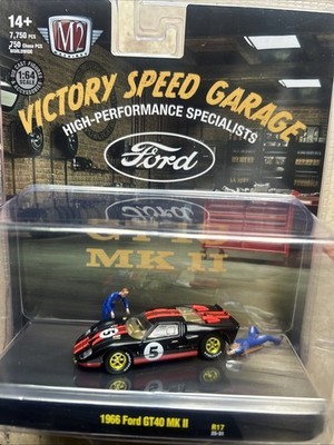 M2 Machines Diorama Victory Speed Garage 1966 FORD GT40 MKII Black New CHASE