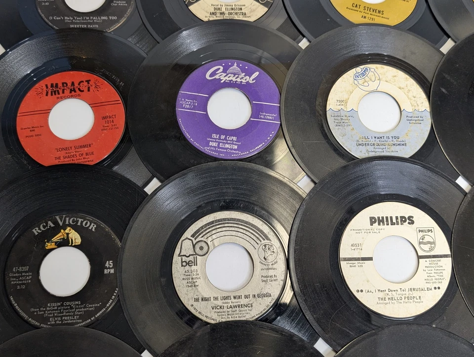 x50+ MIXED LOT 45 RPM Records Rock Punk Folk Jazz Blues Pop Classical Big Band Foto 2 de 4