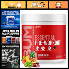 Pre-Workout Energy Powder - Fruit Burst Flavor, Caffeine, L-Citrulline, Beta Ala